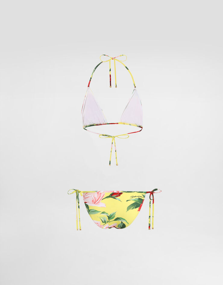 Dolce & Gabbana 花束印花三角比基尼套装 版画 O8A02JFSG9T