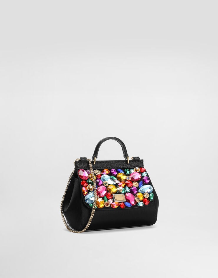 Dolce & Gabbana Satin and dauphine calfskin mini Sicily bag Black EB0003AW583