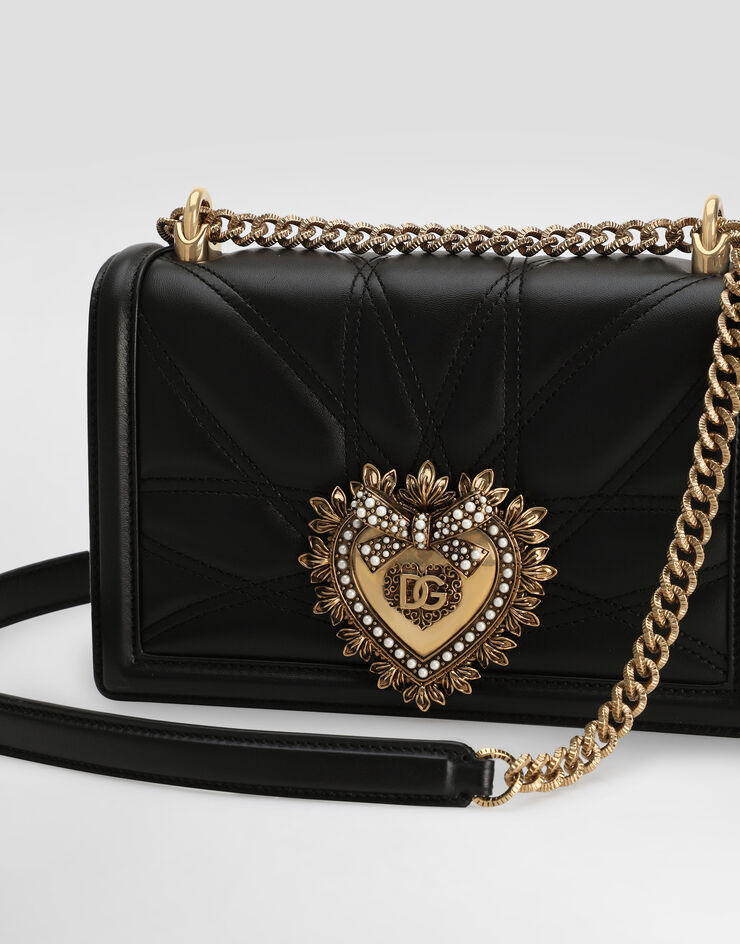 Dolce & Gabbana Medium Devotion bag in quilted nappa leather Dolce & Gabbana Medium Devotion bag in quilted nappa leather Black BB7158AW437