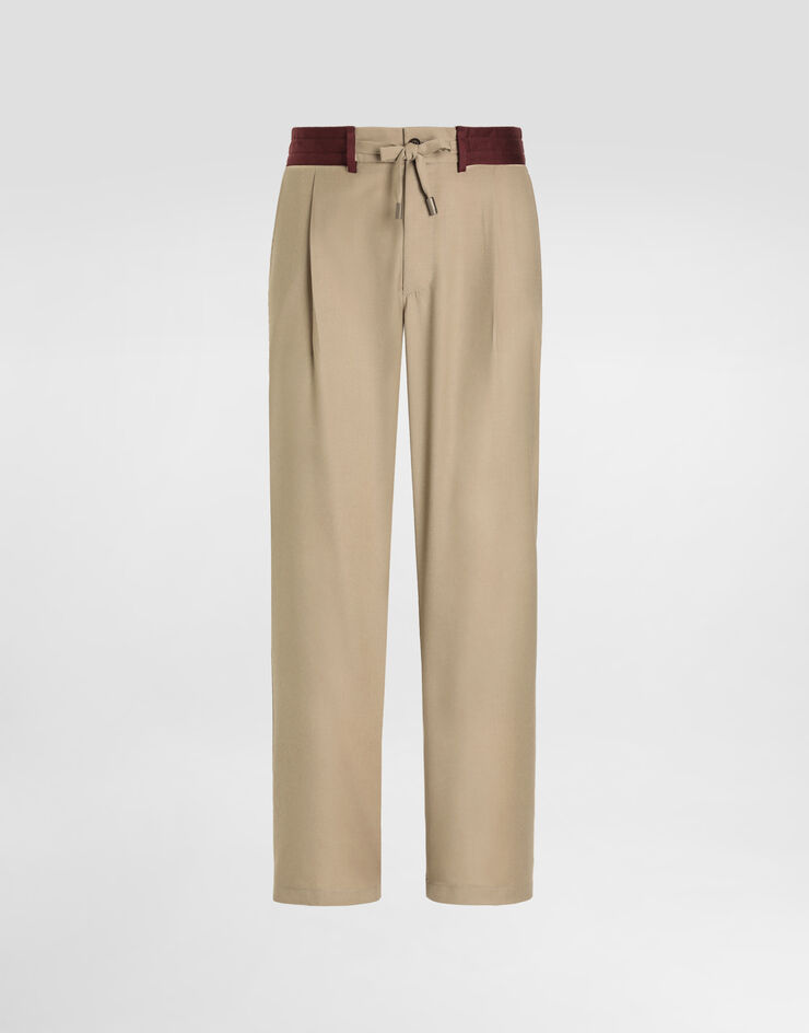 Dolce & Gabbana Wool canvas trousers Beige GP1J3THU2BL