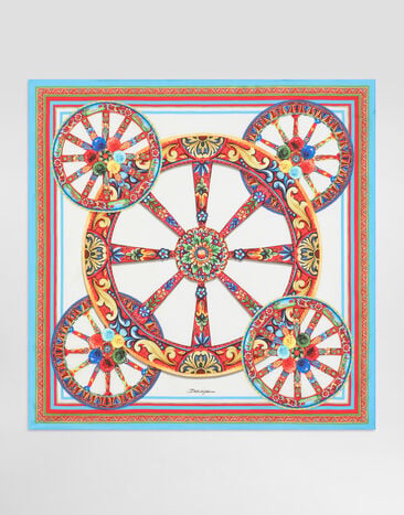 Dolce & Gabbana 90x90 carretto-print silk twill scarf Multicolor FN090RGDDU5