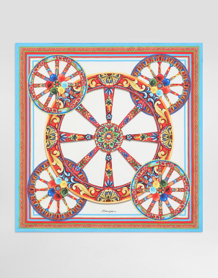 Dolce & Gabbana 90x90 carretto-print silk twill scarf Multicolor FN090RGDDU5
