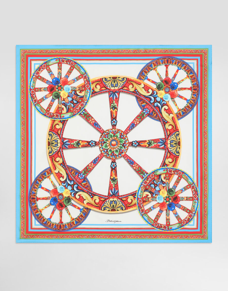 90x90 carretto-print silk twill scarf