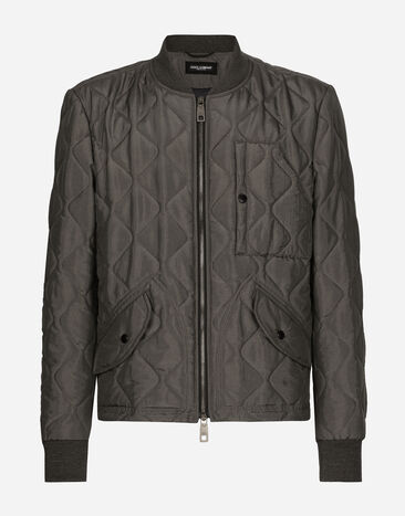 Dolce & Gabbana Quilted technical fabric bomber jacket Green G9BBNTFUS14