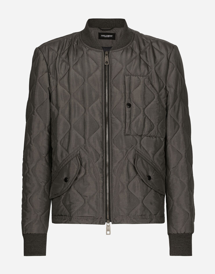 Dolce & Gabbana Quilted technical fabric bomber jacket Green G9BBNTFUS14