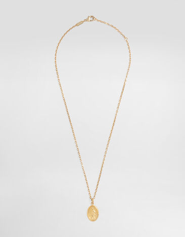 Dolce & Gabbana Metal necklace with engraved medallion Gold WNR3S2W1111