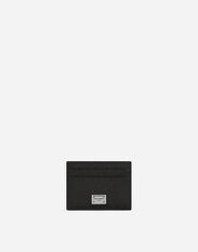 Dolce & Gabbana Calfskin card holder with branded plate Black BP3230AG816