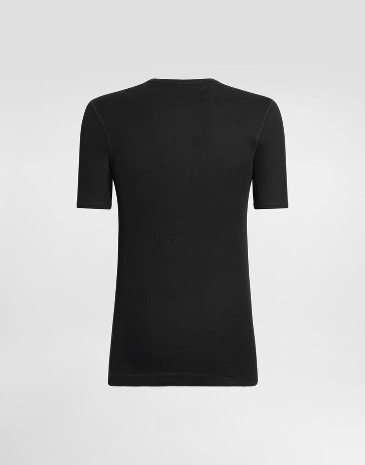 Dolce & Gabbana T-shirt in cotone Nero G8QX6TFU7AV