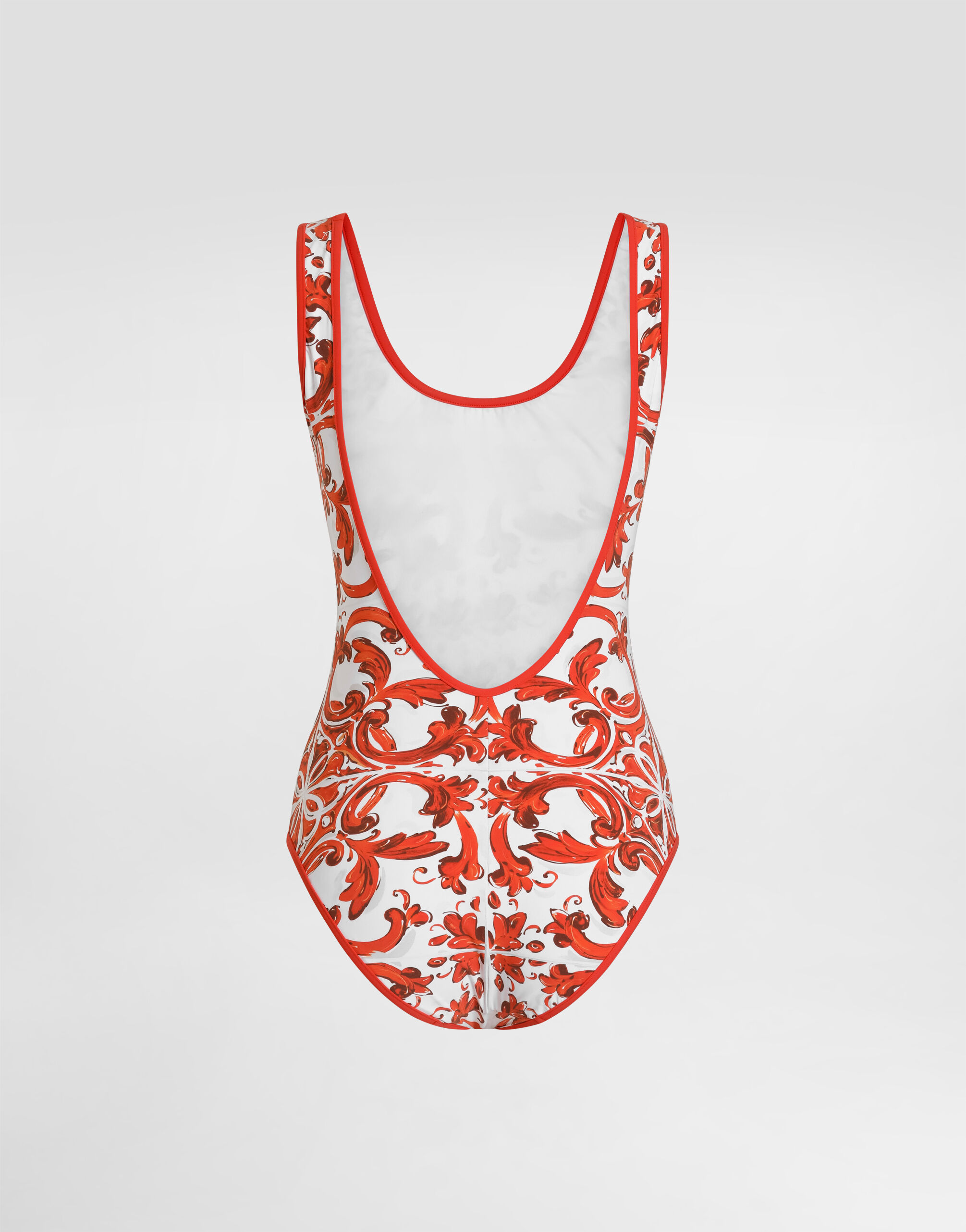 Majolica-print one-piece swimsuit