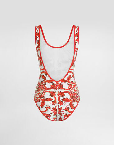 Dolce & Gabbana Maillot de bain une-pièce à imprimé majolique Multicolor O9A46JONO19