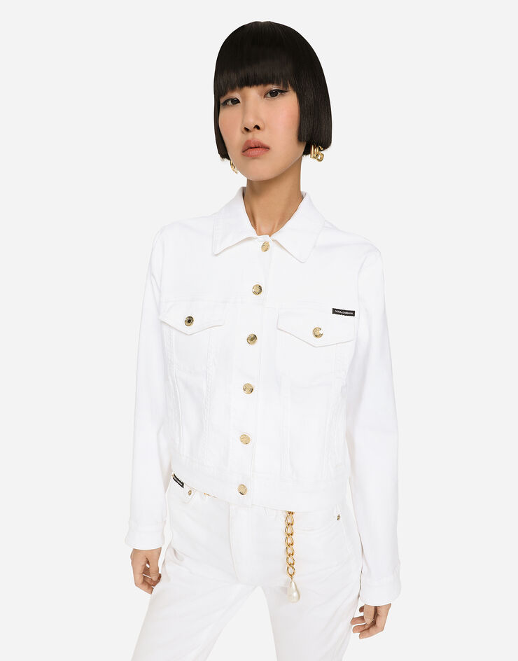Dolce & Gabbana White denim jacket Multicolor F9H08DG899M