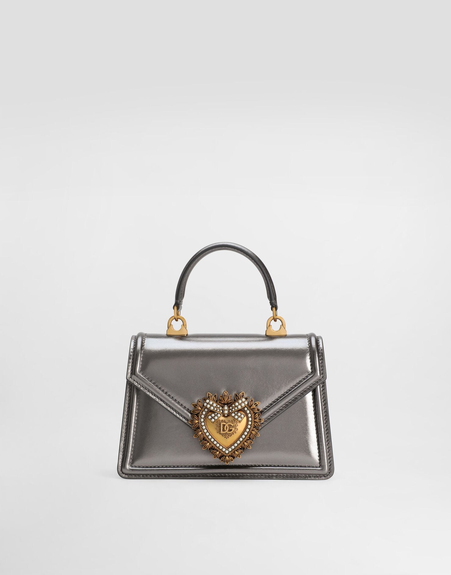 Small Devotion Top-Handle Bag In Silver