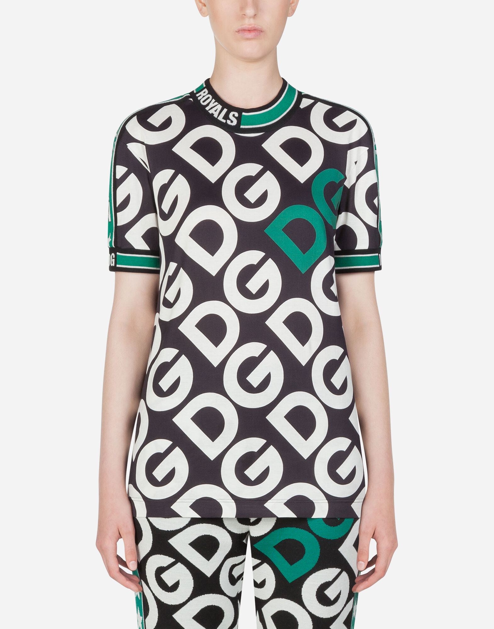 SHORT SLEEVED JERSEY T SHIRT WITH DG LOGO PRINT