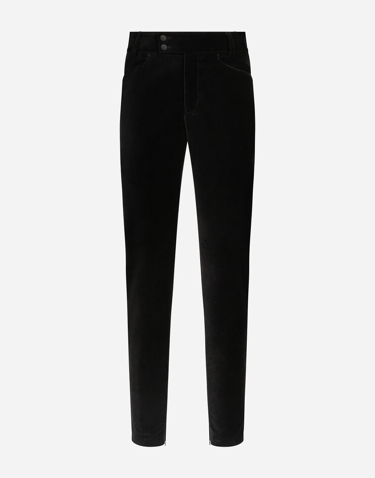 Dolce & Gabbana سروال مخمل كلاسيكي أسود GP0G7TFUWAZ