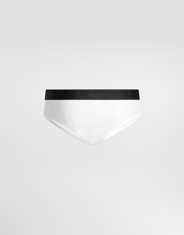 Dolce & Gabbana Mid-rise briefs in two-way stretch cotton jersey White M3F42JONR21