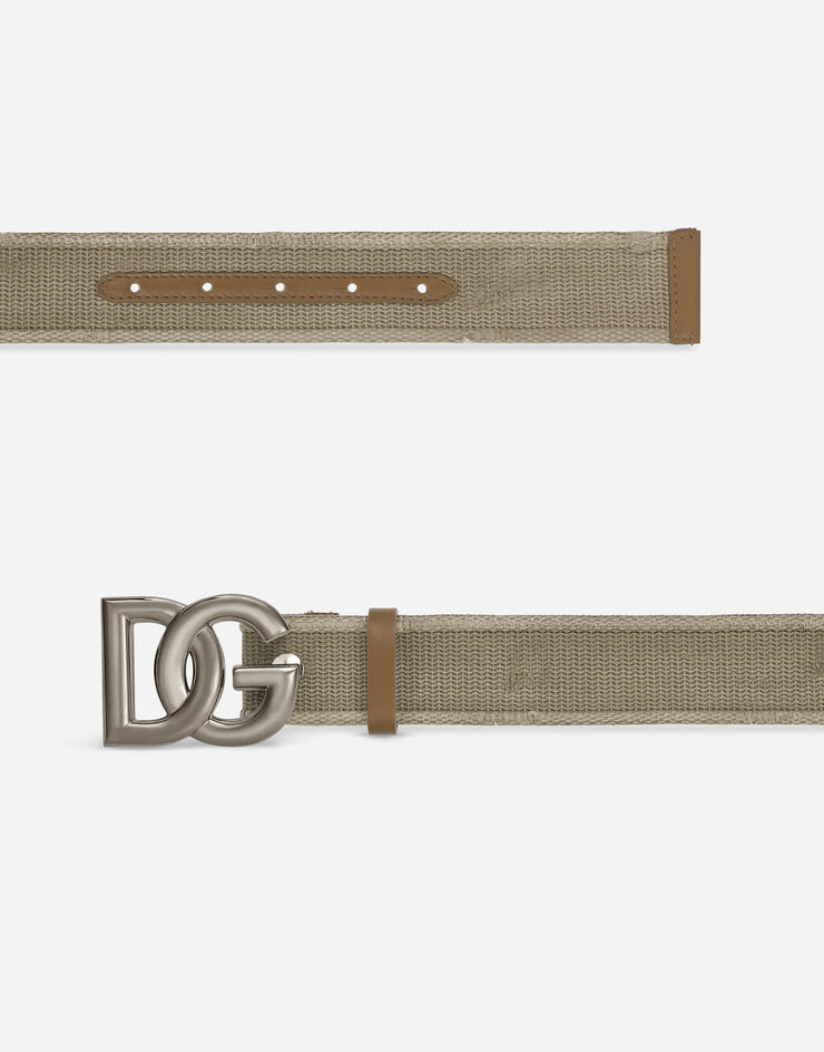 Dolce & Gabbana Tape belt with DG logo Beige BC4646AJ083