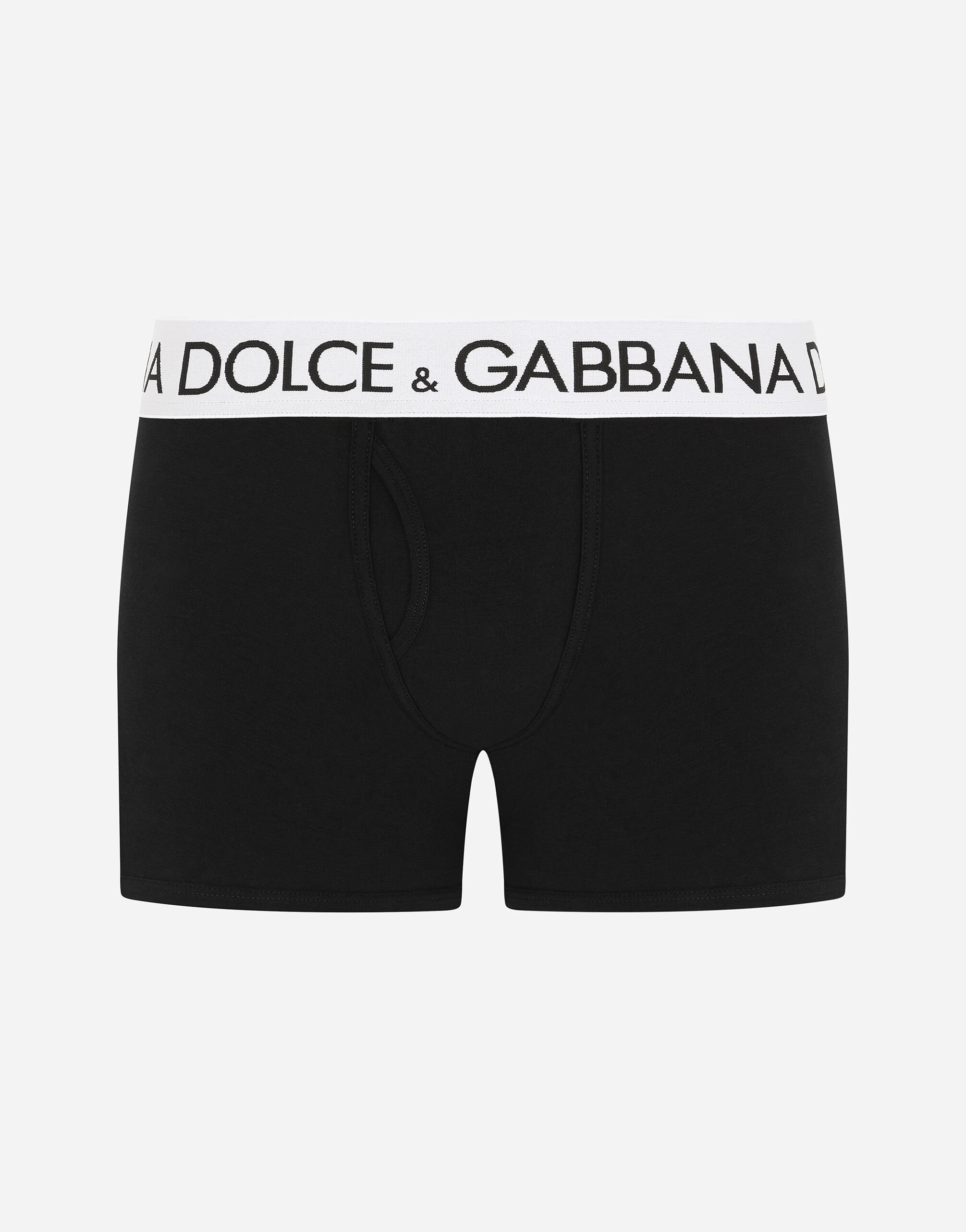Dolce & Gabbana Two-way-stretch cotton jersey long-leg boxers Black M1A06TFUAD8