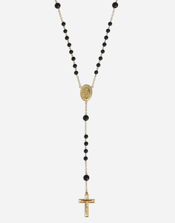 Dolce & Gabbana Rosary necklace Gold/Black WNHS1GWNF2N