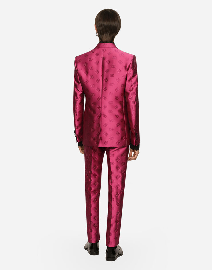 Dolce & Gabbana Single-breasted Sicilia-fit tuxedo jacket with DG jacquard detailing Fuchsia G2RQ2THJMO3