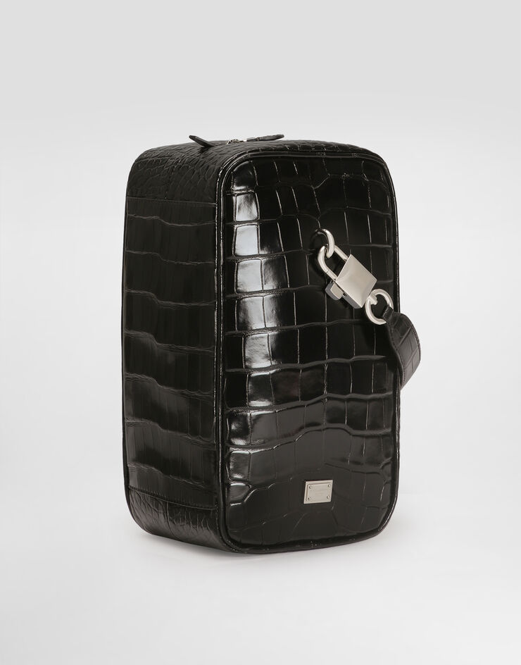 Dolce & Gabbana Lock polished alligator handbag Black BM2449A2T69