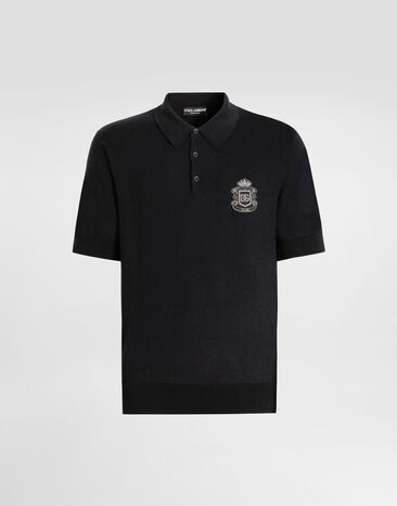 Dolce & Gabbana Cotton polo shirt Blue GXZ02ZJBCIU