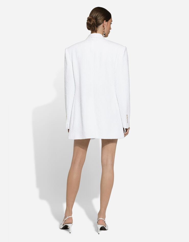 Dolce & Gabbana Minirock aus Raschel-Baumwolltweed Weiss F4CWITHUMT9