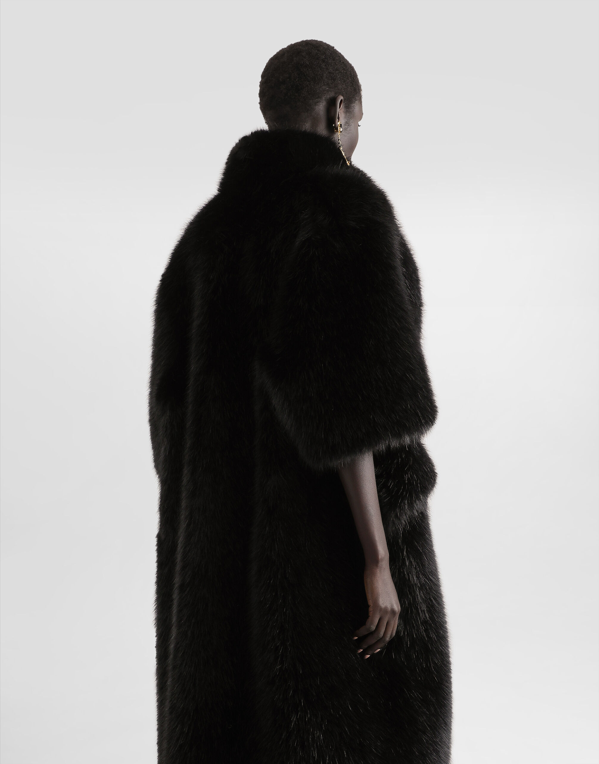 Faux fur coat in Black for Women | Dolce&Gabbana® US