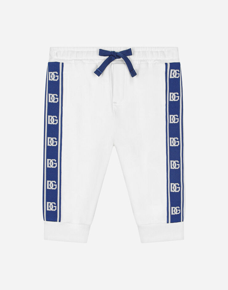Dolce & Gabbana Jersey jogging pants with DG logo band White L1JPFTG7D8H