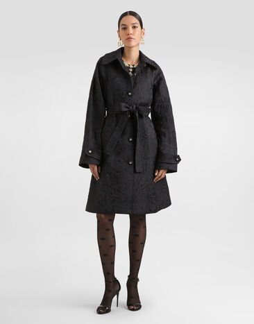 Dolce & Gabbana Brocade trench coat Black F0W3LTGDDBT
