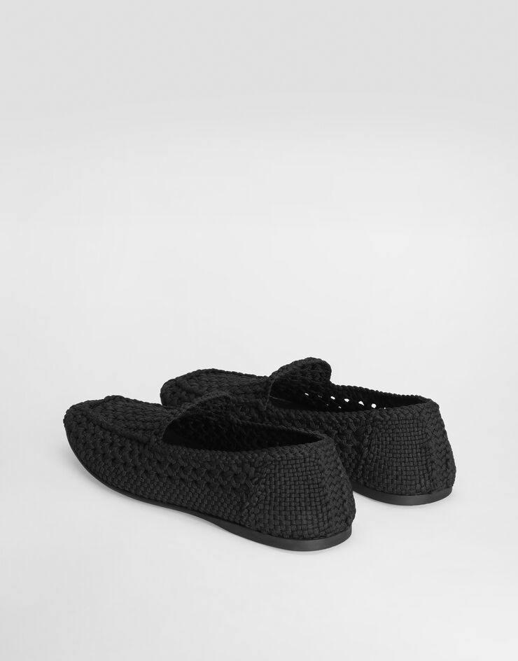 Dolce & Gabbana Pantoufles en tissu tressé Black A50774A0677