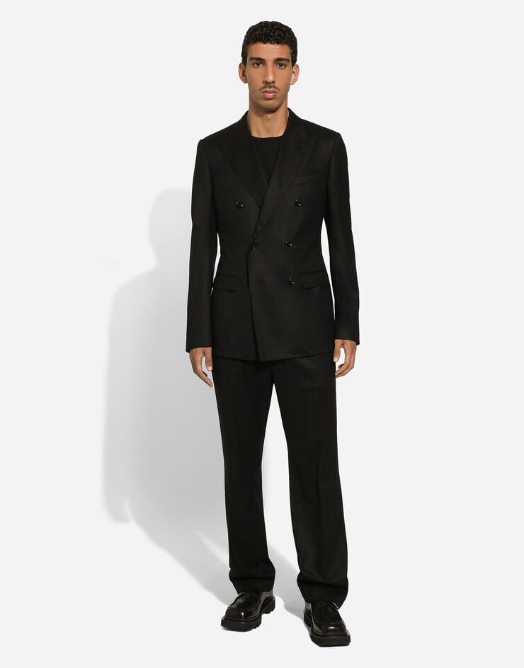 Dolce & Gabbana Двубортный пиджак Taormina из шерсти черный G2TL3TFU21Q