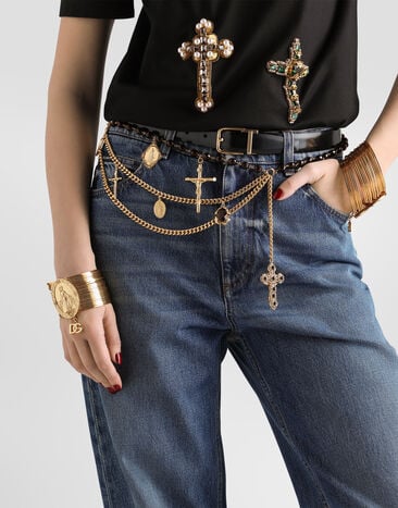 Dolce & Gabbana Belt with mixed crosses Gold WLS6V1W1111