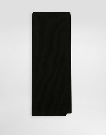 Dolce & Gabbana Wool and cashmere knitted scarf Black FXR19TJGME5