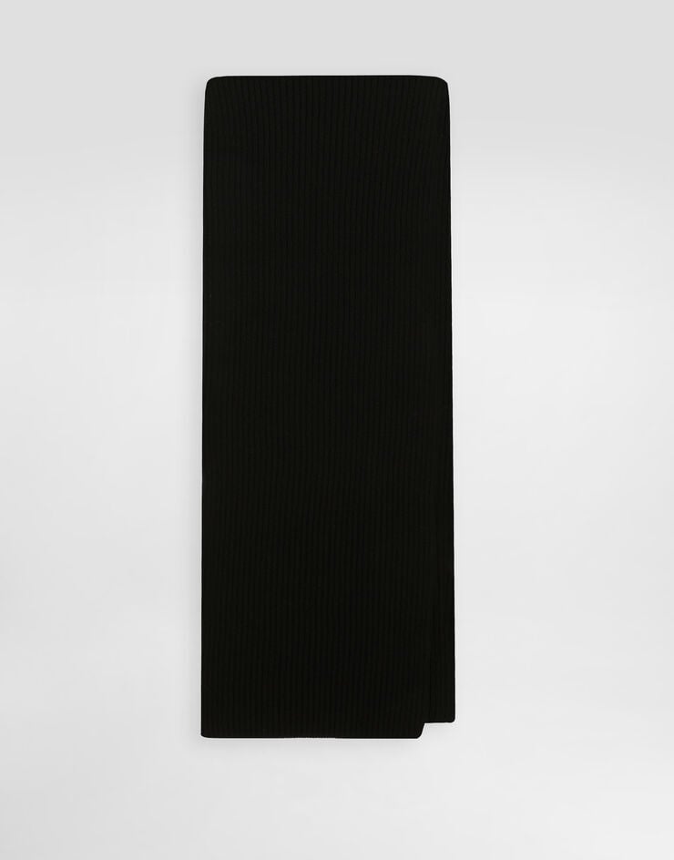 Dolce & Gabbana Wool and cashmere knitted scarf Black FXR19TJGME5