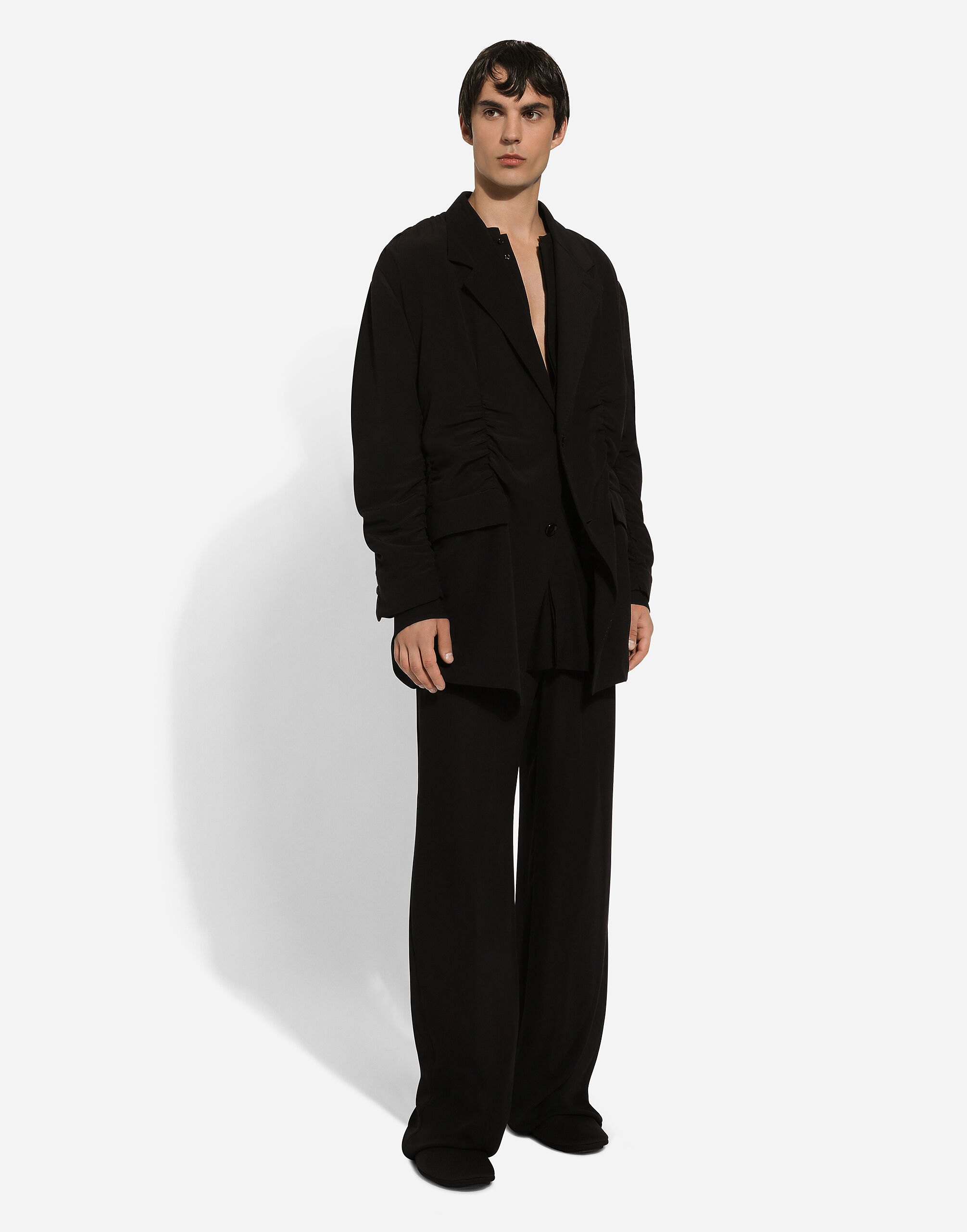 【関税込み】dolce & gabbana VANITY' SILK SHIRT Silk Martini-fit shirt with tie print in Blue for Men