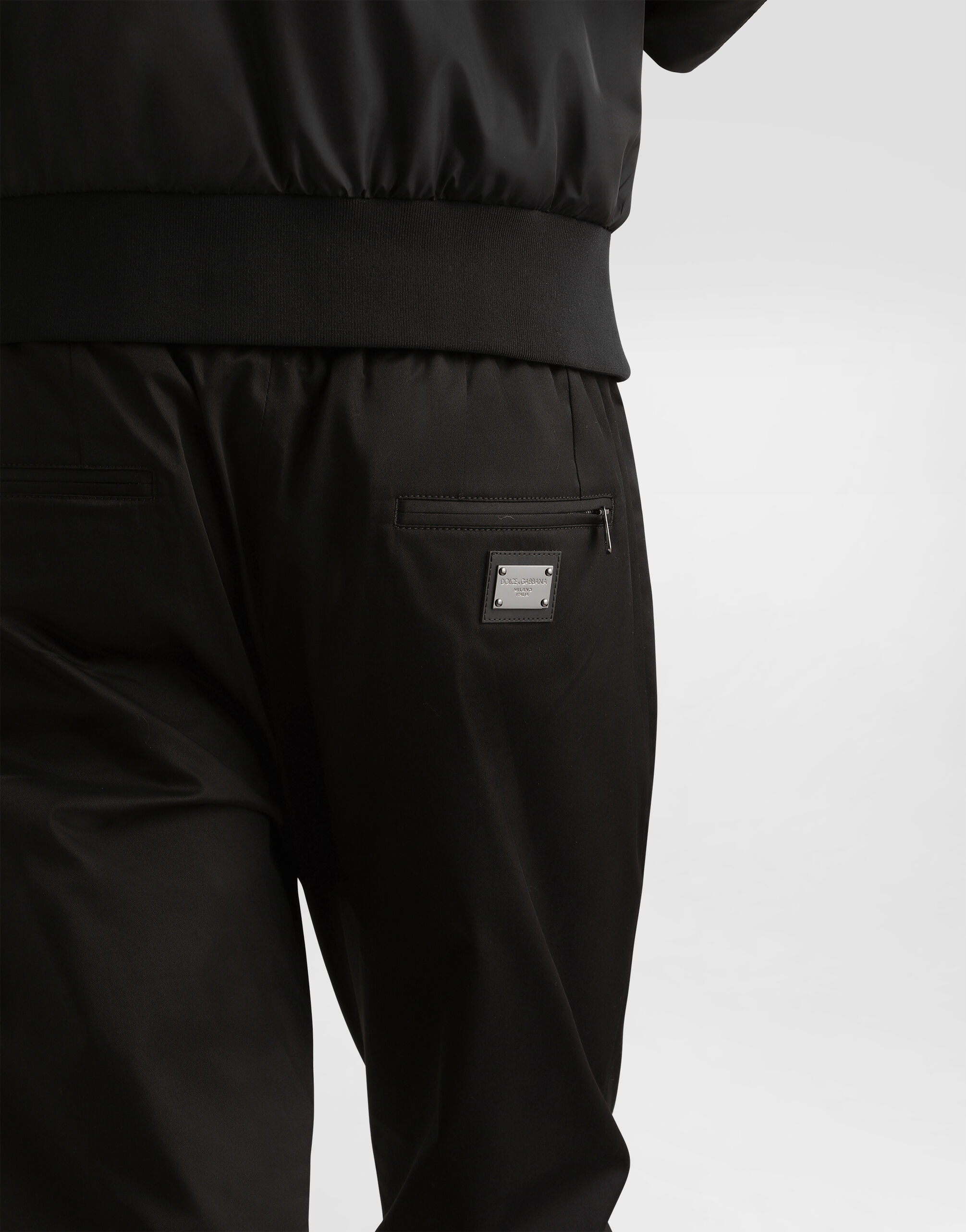 Stretch cotton jogging pants with tag - thumbnail 5