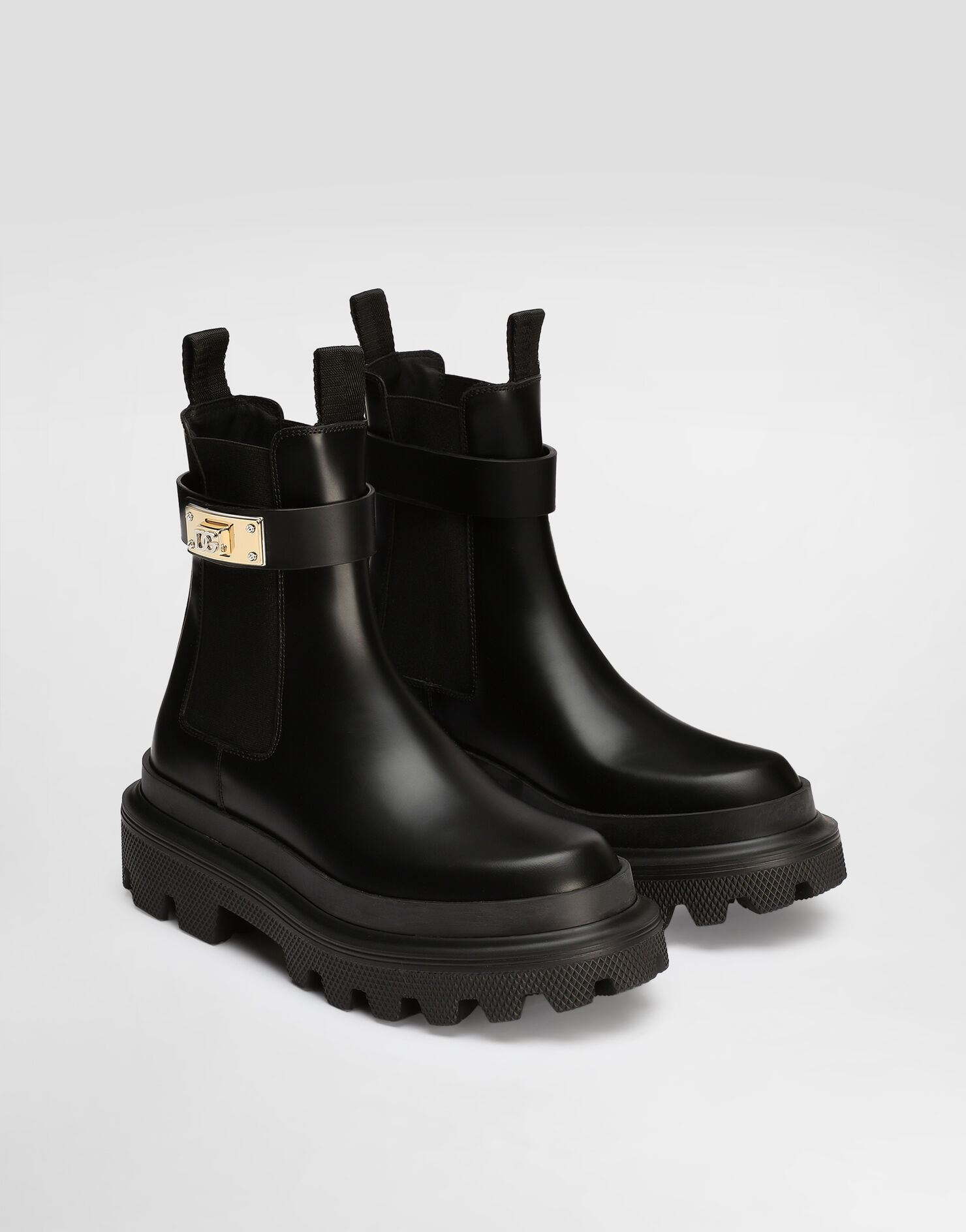 CC Ankle Boot Black Calfskin Grosgrain