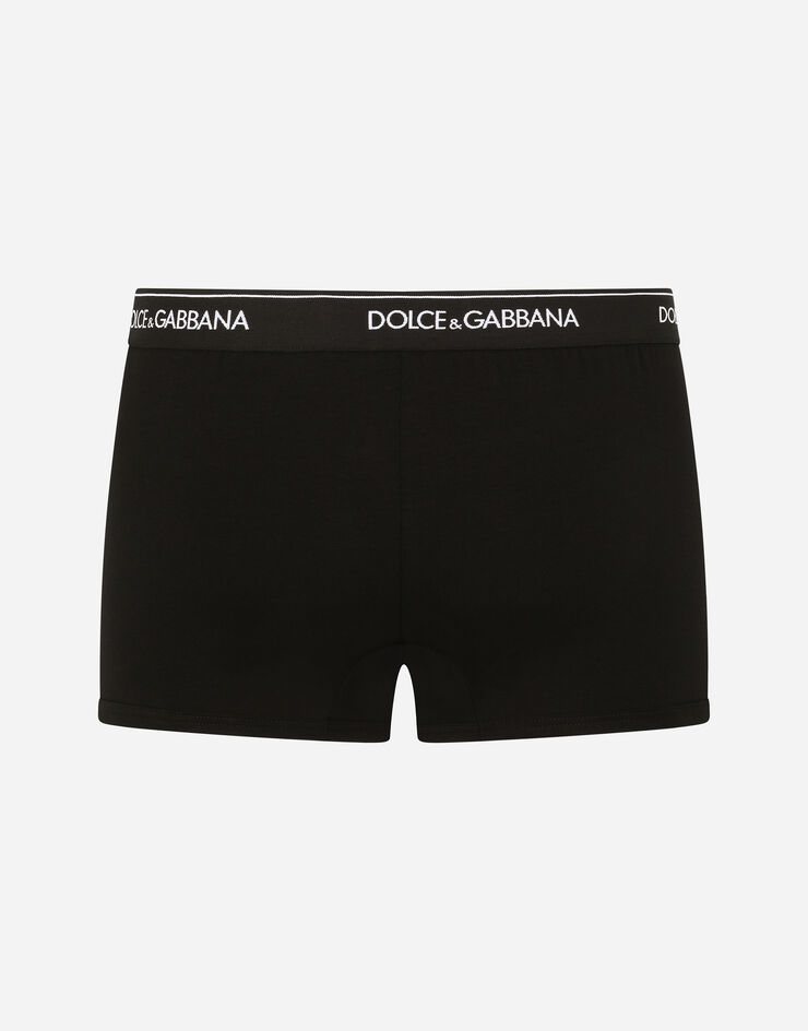 Dolce & Gabbana 弹力棉质中腰平角内裤（两件入） 黑 M9C07JONN95