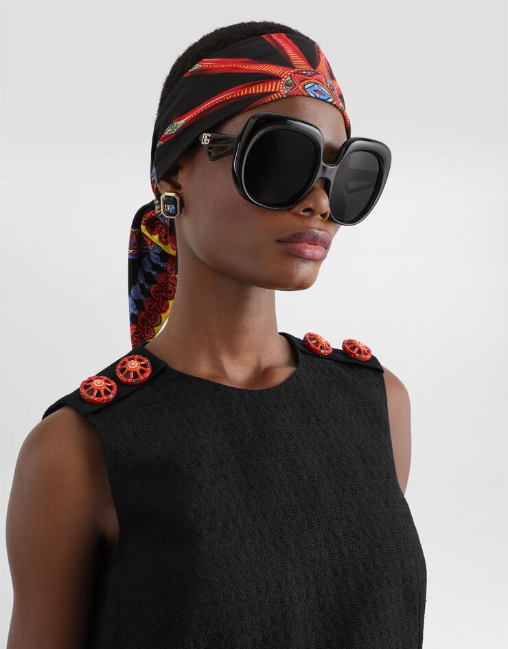 Dolce & Gabbana Top en tejido de estera Black F7BY3TFU9AU