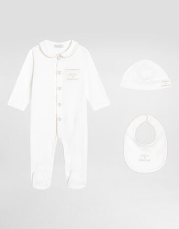 Dolce & Gabbana 3-piece interlock gift set with embroidery White L1JOCCG7PTB