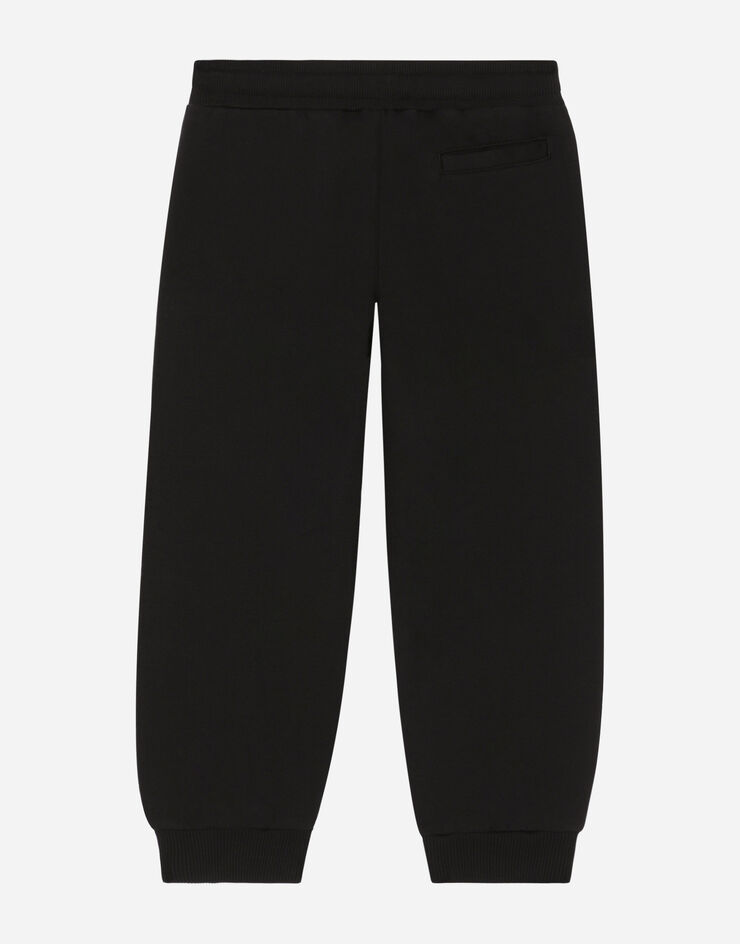 Dolce & Gabbana Pantaloni jogging in jersey stampa logo Black L4JPFLG7IXP