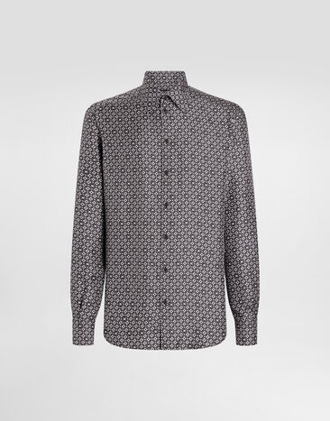 Dolce & Gabbana Chemise en soie à imprimé cravates Imprimé G5MM4TIS1XS