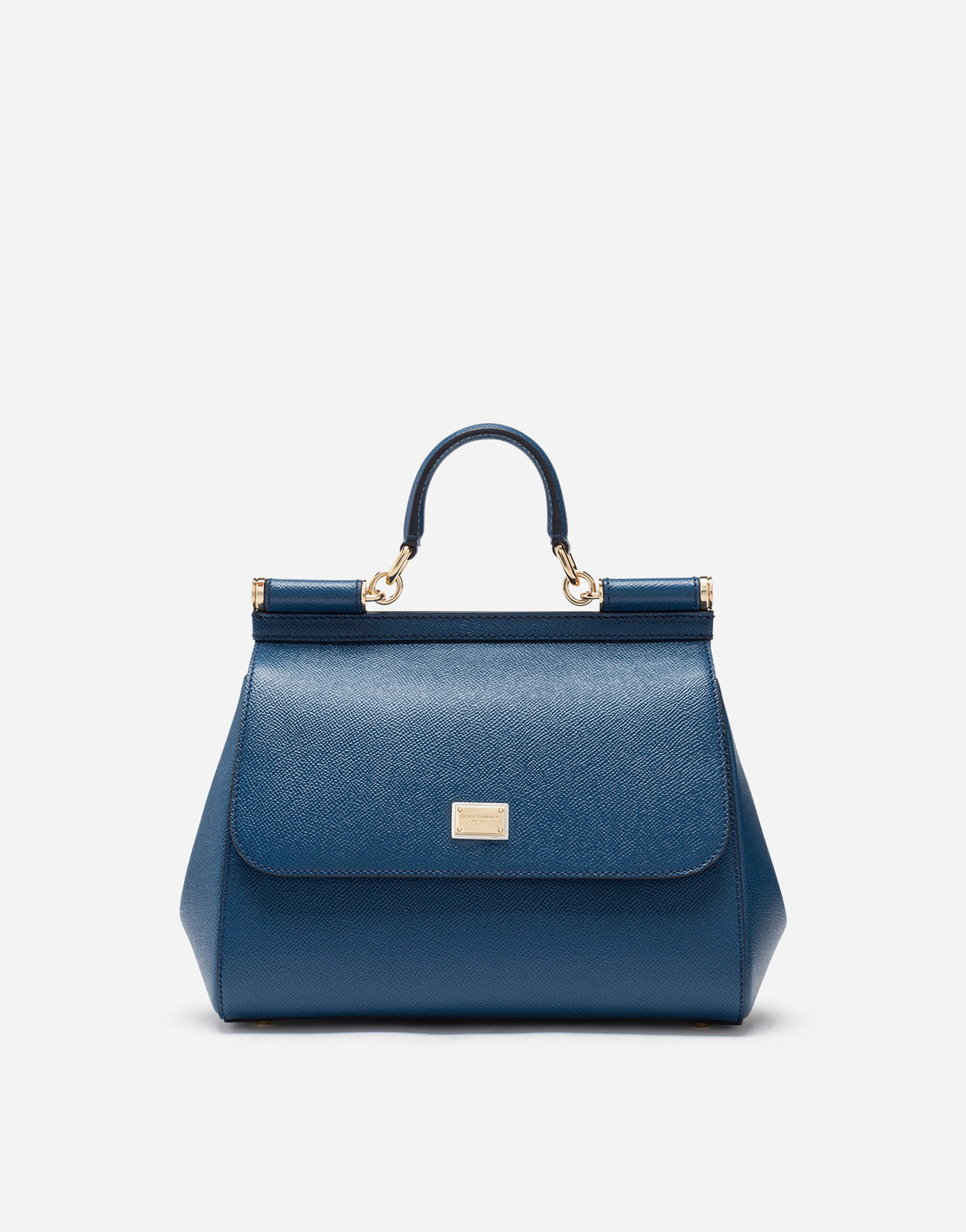 MEDIUM SICILY HANDBAG IN DAUPHINE LEATHER in Blue for Women