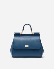 Dolce & Gabbana Medium Sicily handbag in dauphine leather Denim BB7400AO621