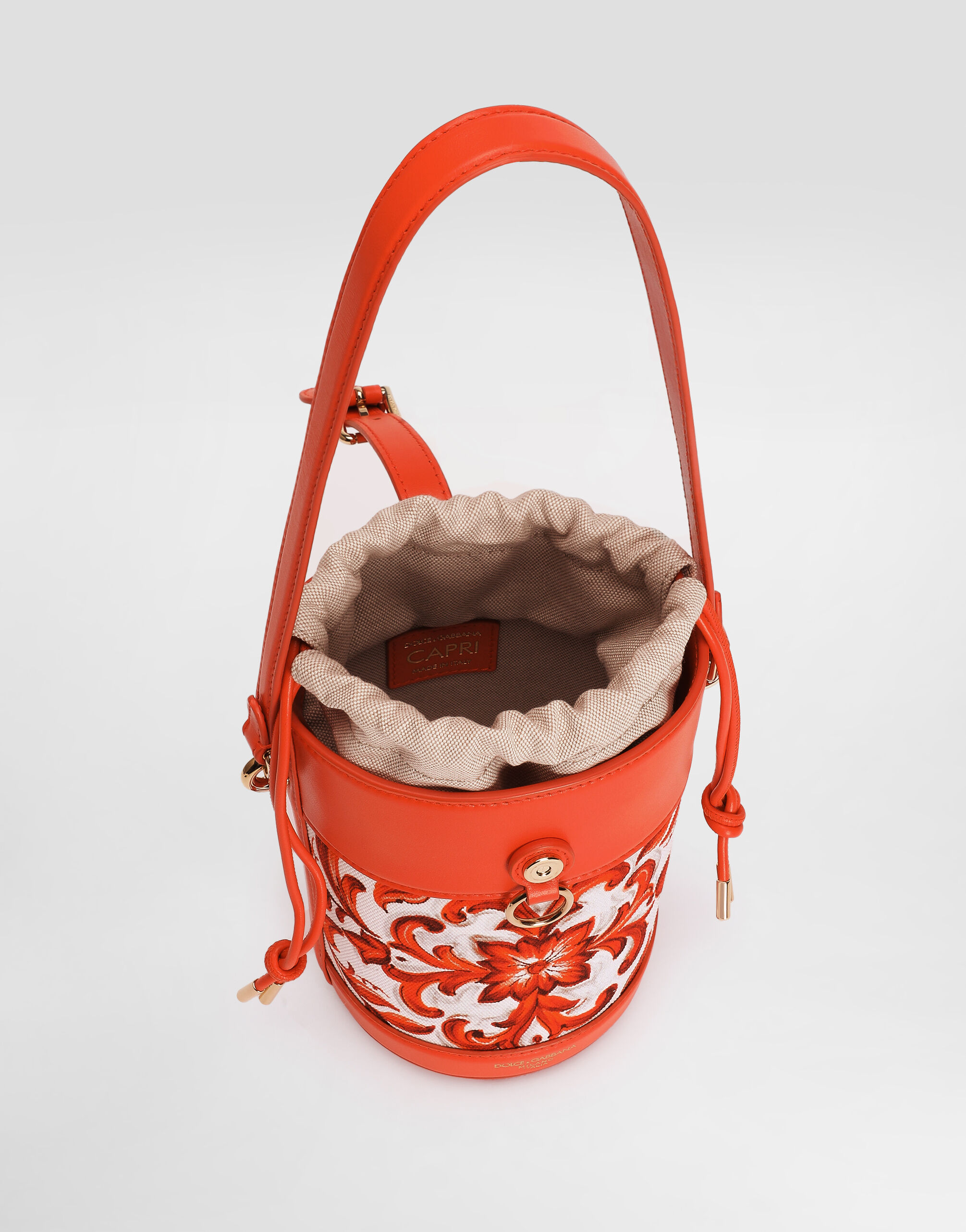 Majolica-print Capri canvas bucket bag in Multicolor for Women