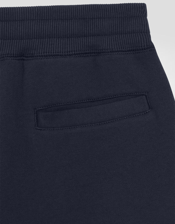 Dolce & Gabbana Fleece shorts with Dolce&Gabbana logo and flag Blue L4JQT1G7O6H