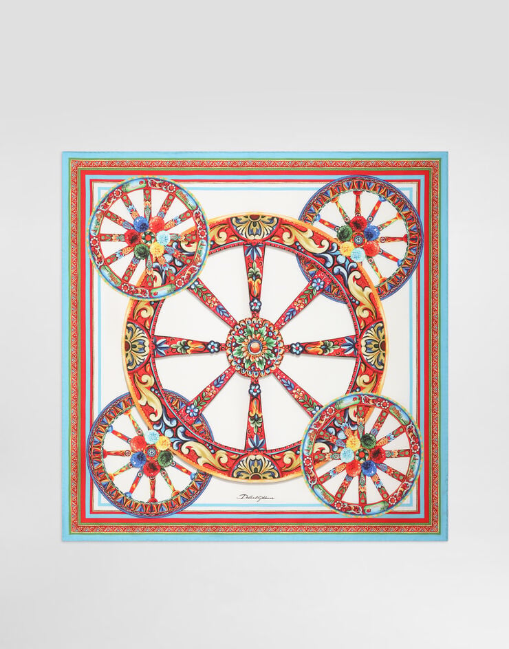 Dolce & Gabbana 70x70 carretto-print silk twill scarf Dolce & Gabbana 70x70 carretto-print silk twill scarf Multicolor FN092RGDDU4