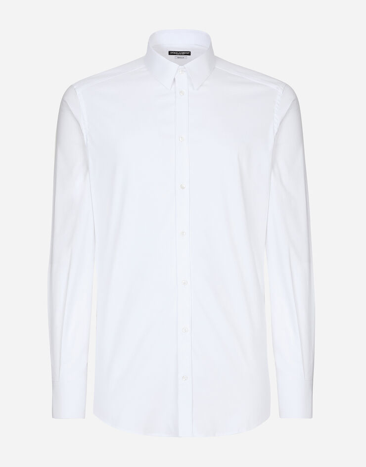 Dolce & Gabbana Hemd Gold Fit aus Baumwollstretch Weiss G5EJ0TFMRBJ