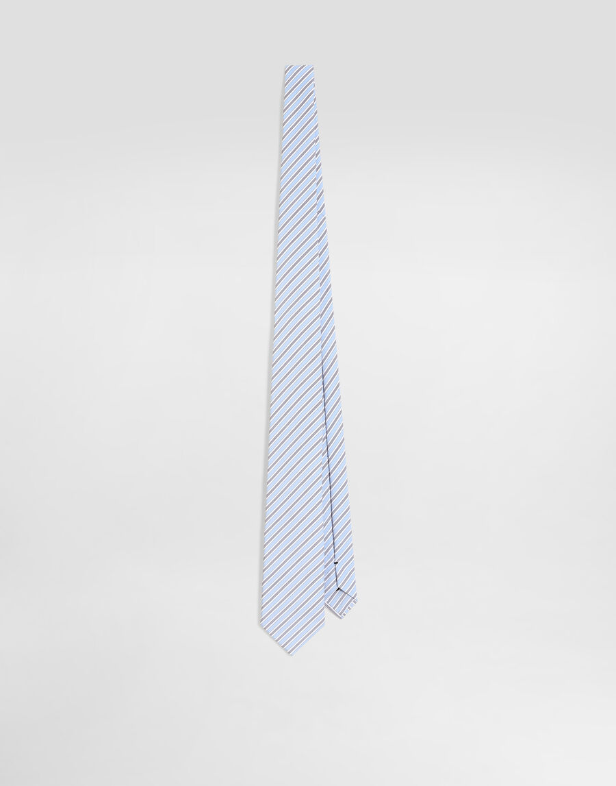 Striped poplin tie