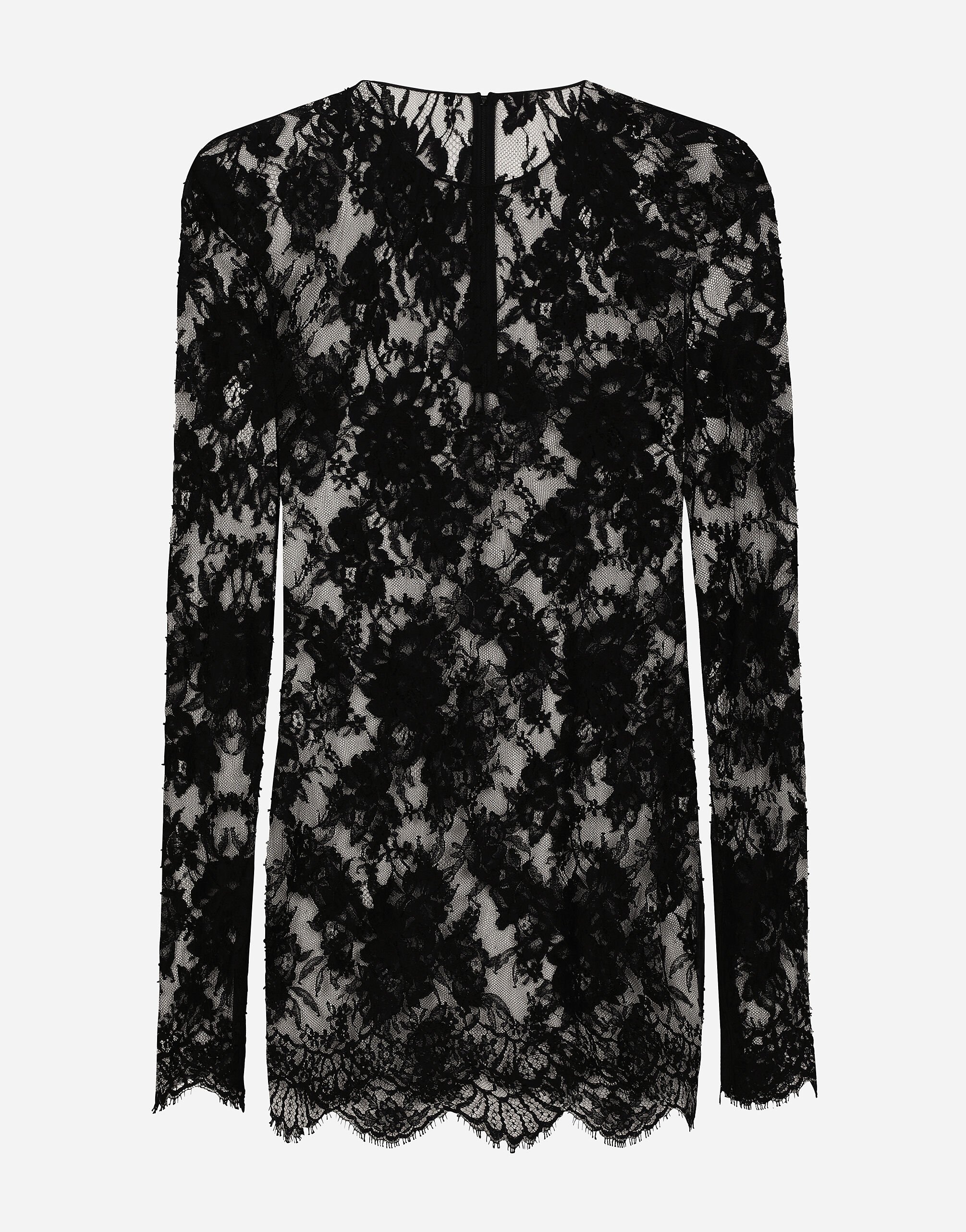 Dolce & Gabbana 라운드넥 샹티이 레이스 티셔츠 멀티 컬러 GXP55TJFMA2